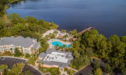 aerial image of bahama bay resort and spa