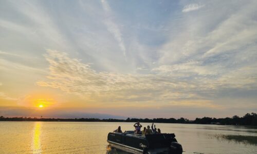 Sunset cruise by pontoon boat at Central Florida water sports