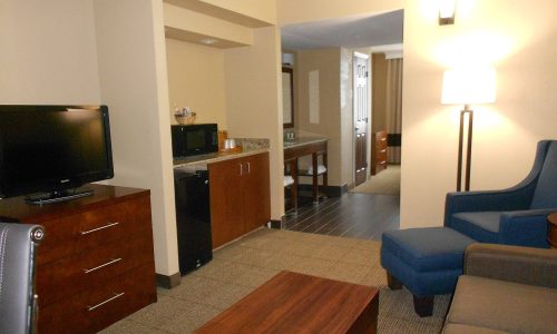 Sitting and kitchen areas of suite at Comfort Inn & Suites Lakeland North I4