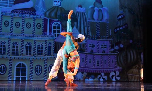 male and female dancers on stage during Florida Dance Theatre performance in Lakeland, FL