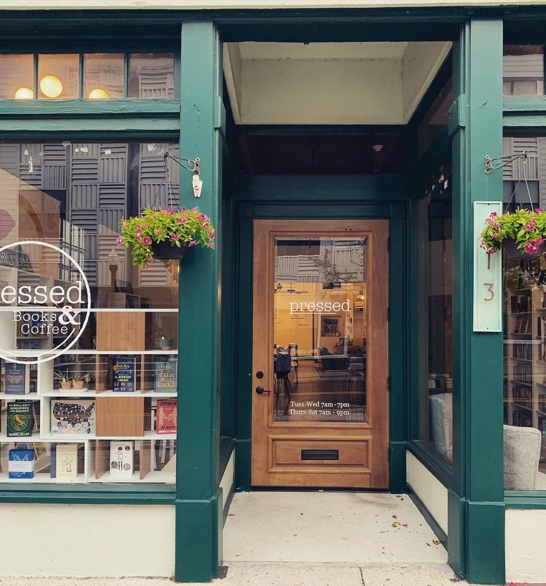 Shopfront to Pressed Books and Coffee