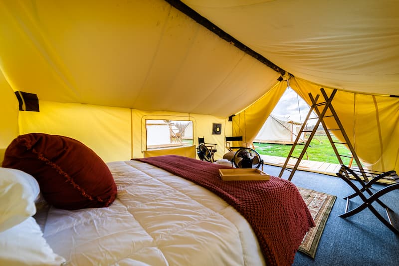 View from inside Safari tent