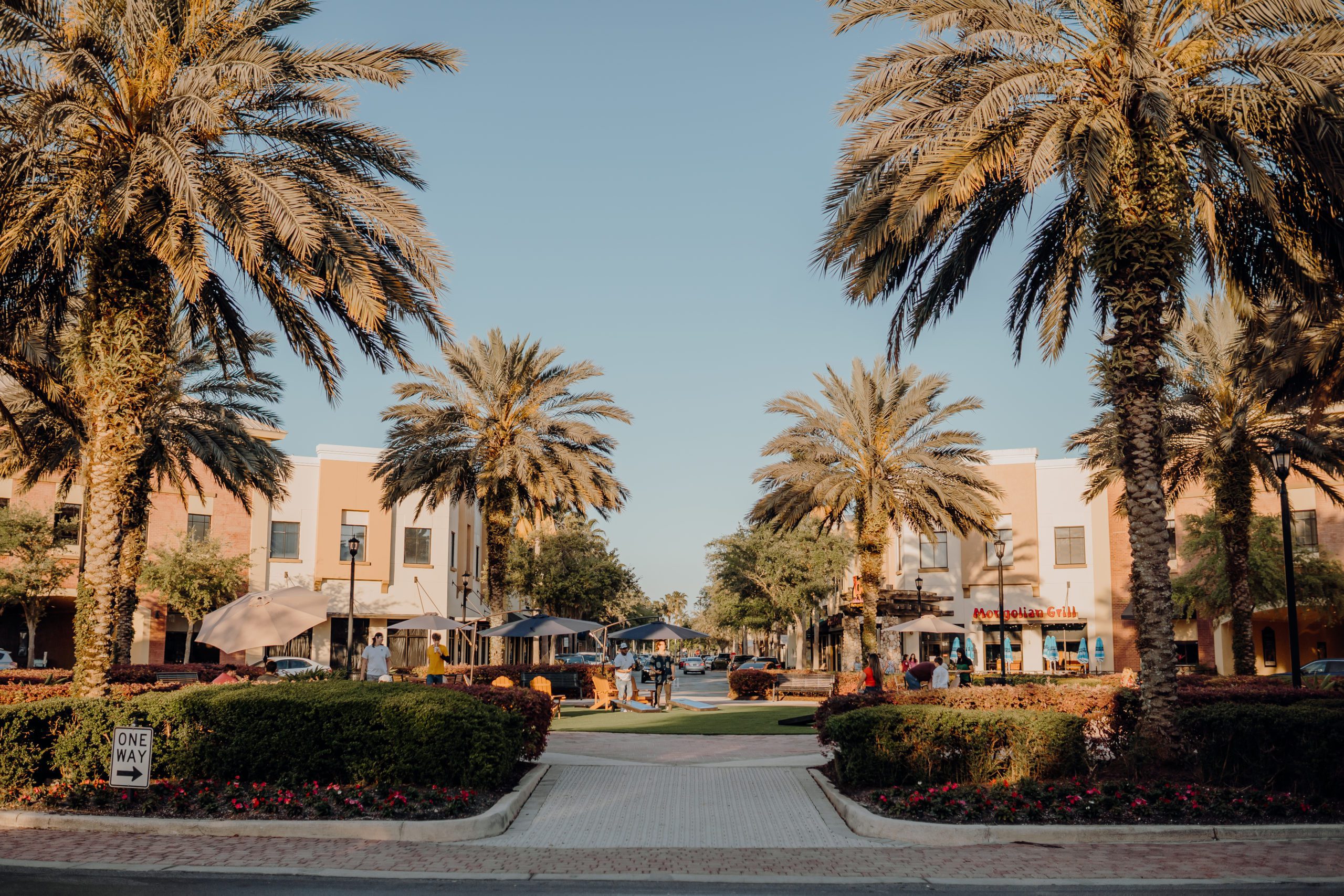 Lawn at lakeside village