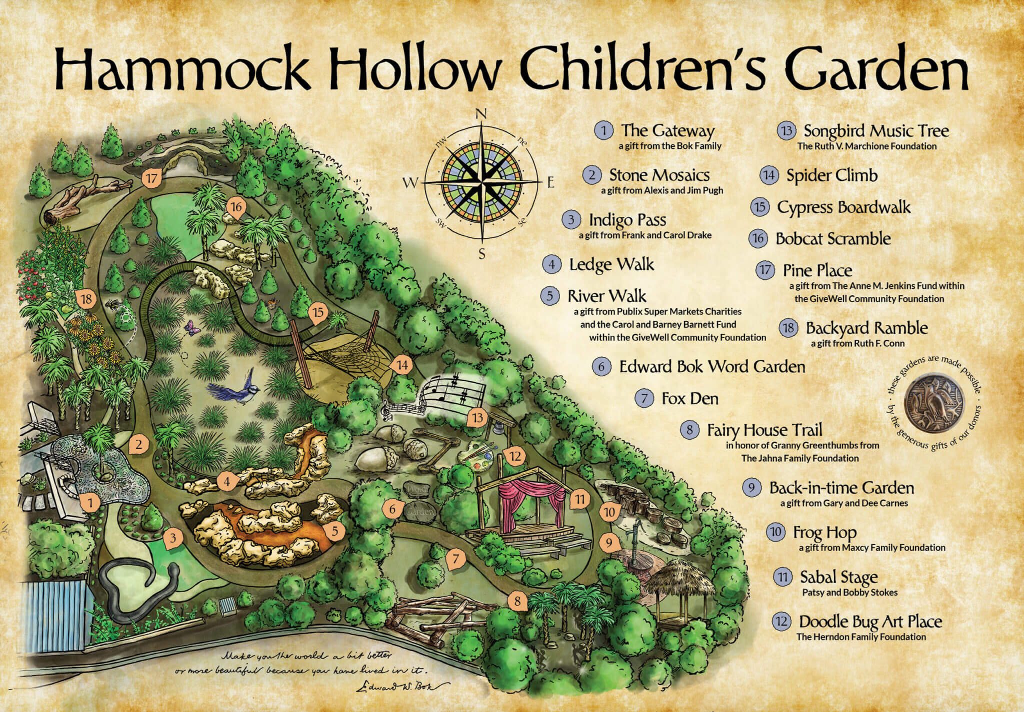 Hammock Hollow Map Bok Tower Gardens
