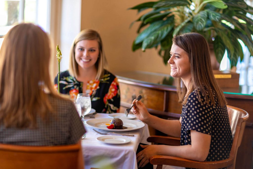 3 women eating dessert at Terrace Grille in Lakeland, FL
