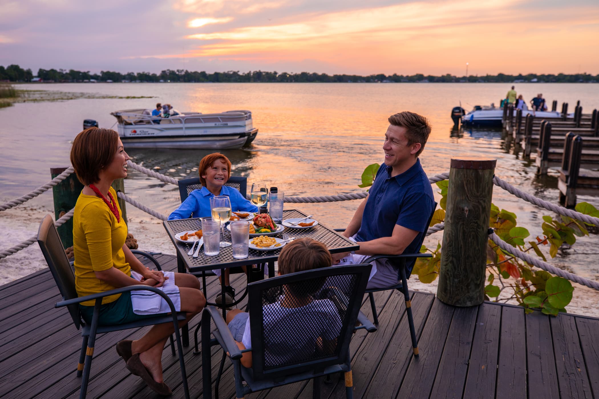 Harborside Restaurant is a great option for waterfront dining in Central Florida, located on Winter Haven's Lake Shipp