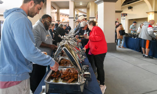 Tiger BBQ. Publix Field at Joker Marchant Stadium. Lakeland, Florida. Feb. 20, 2025. (© Tom Hagerty)