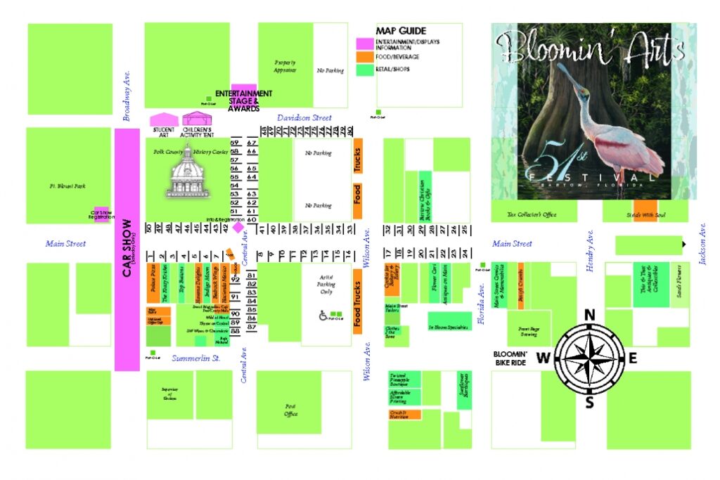Street map for the Bllomin Arts Festival Bartow