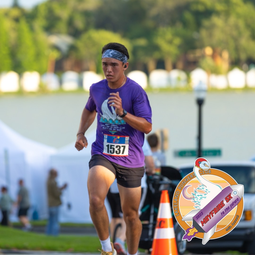 Man running in the Mayfaire 5K in Lakeland, FL