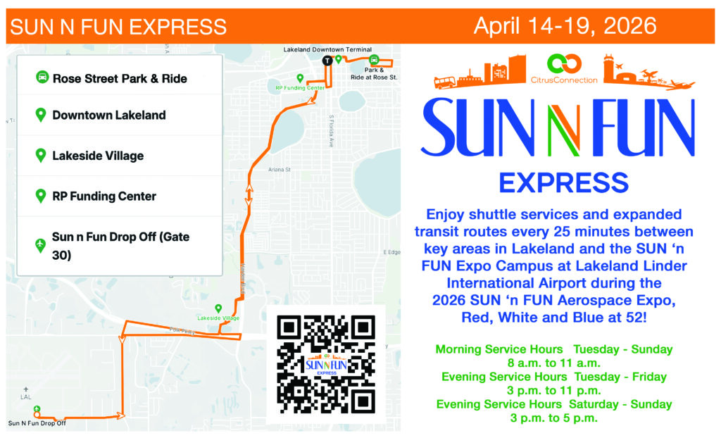 SUN N FUN express map