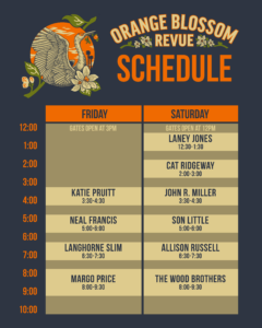schedule of events for orange blossom revue 2022