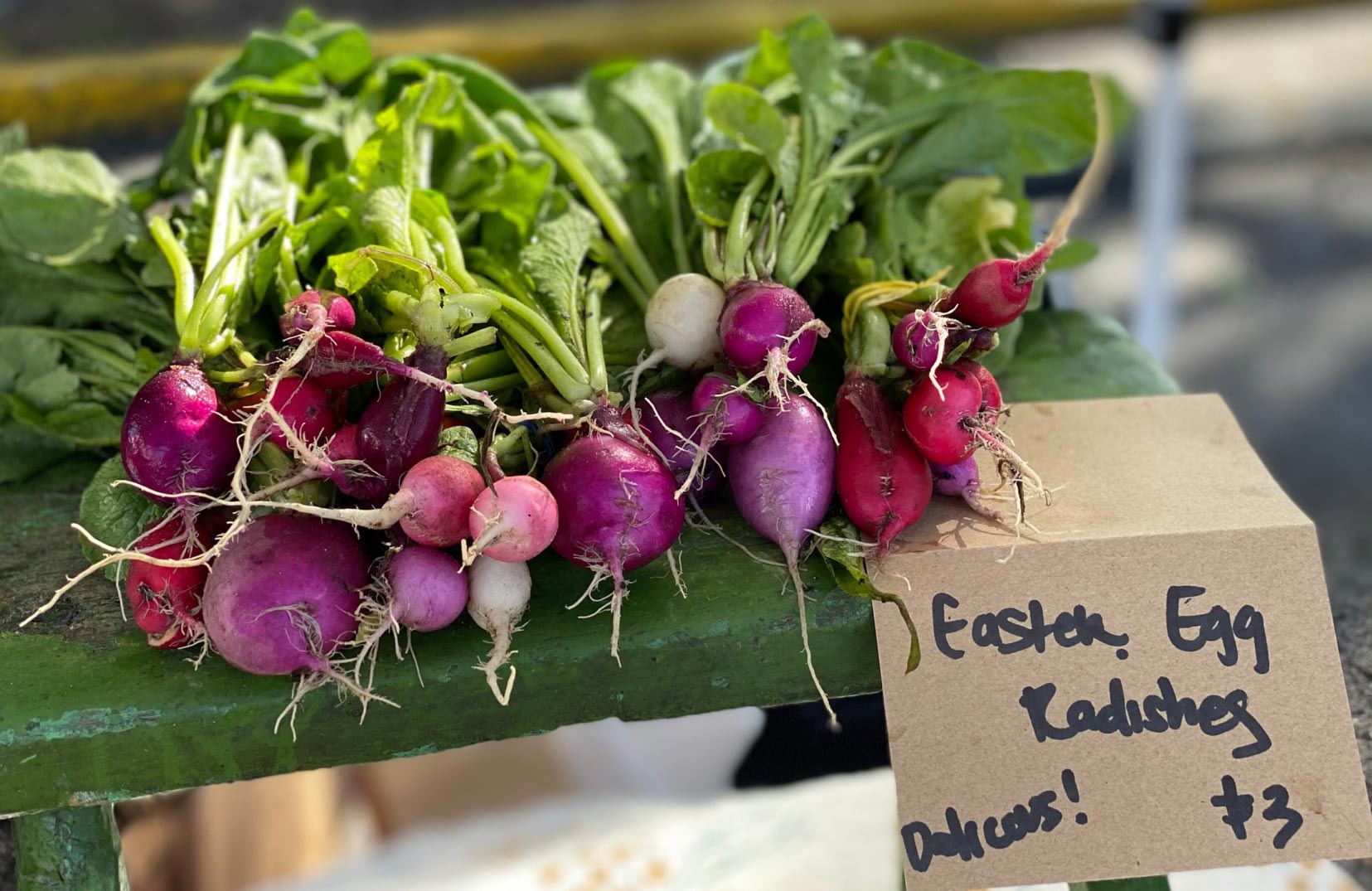 Easter egg radishes at Winter Haven Farmers Market