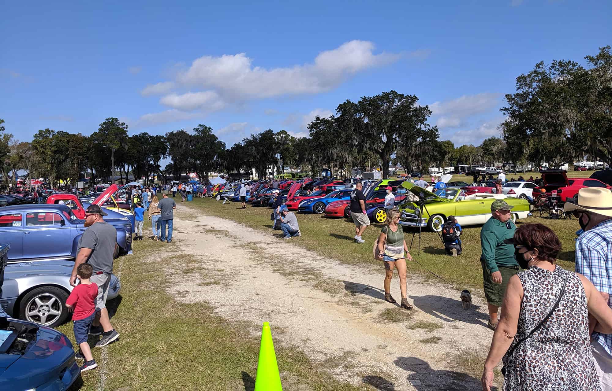 People looking at cars during Holiday Flying Festival and Car Show at SUN 'n FUN in Lakeland, FL