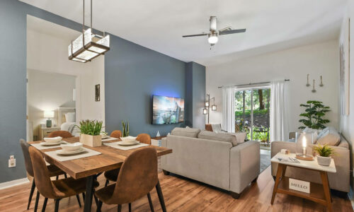 living and dining area of Bahama Bay Resort rental condo managed by Premier Vacation Rentals
