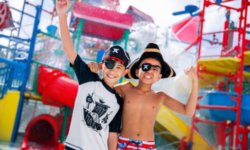 2 kids dressed as pirates at LEGOLAND Florida Water Park