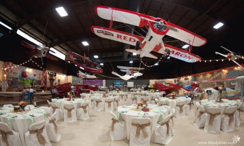 Red Baron plane hanging over banquet hall at SUN 'n FUN Expo Campus in Lakeland, FL
