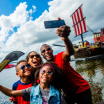 Family taking selfie at the lagoon during LEGOLAND Piratefest Weekend