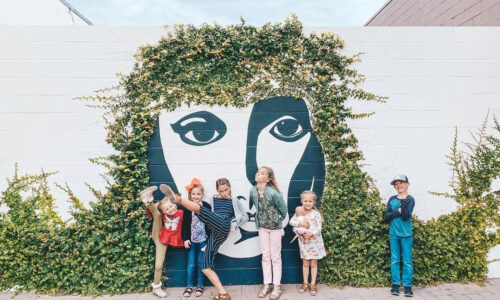 woman's face mural in Winter Haven on 3rd St SW IG meganjwells