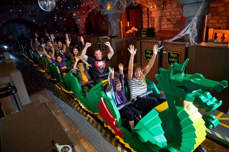 The Dragon Rollercoaster during Halloween Time at LEGOLAND Florida Resort