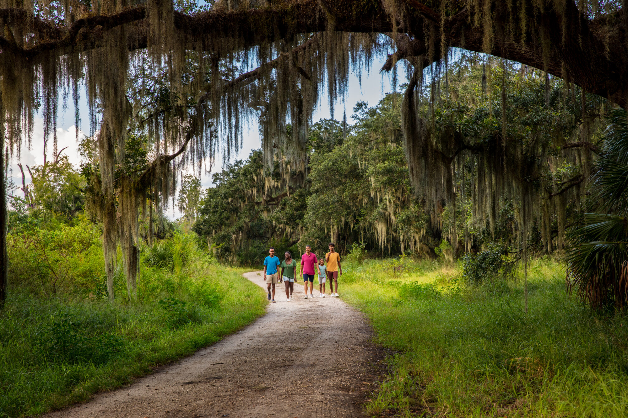 Family walking at Circle B Bar Reserve