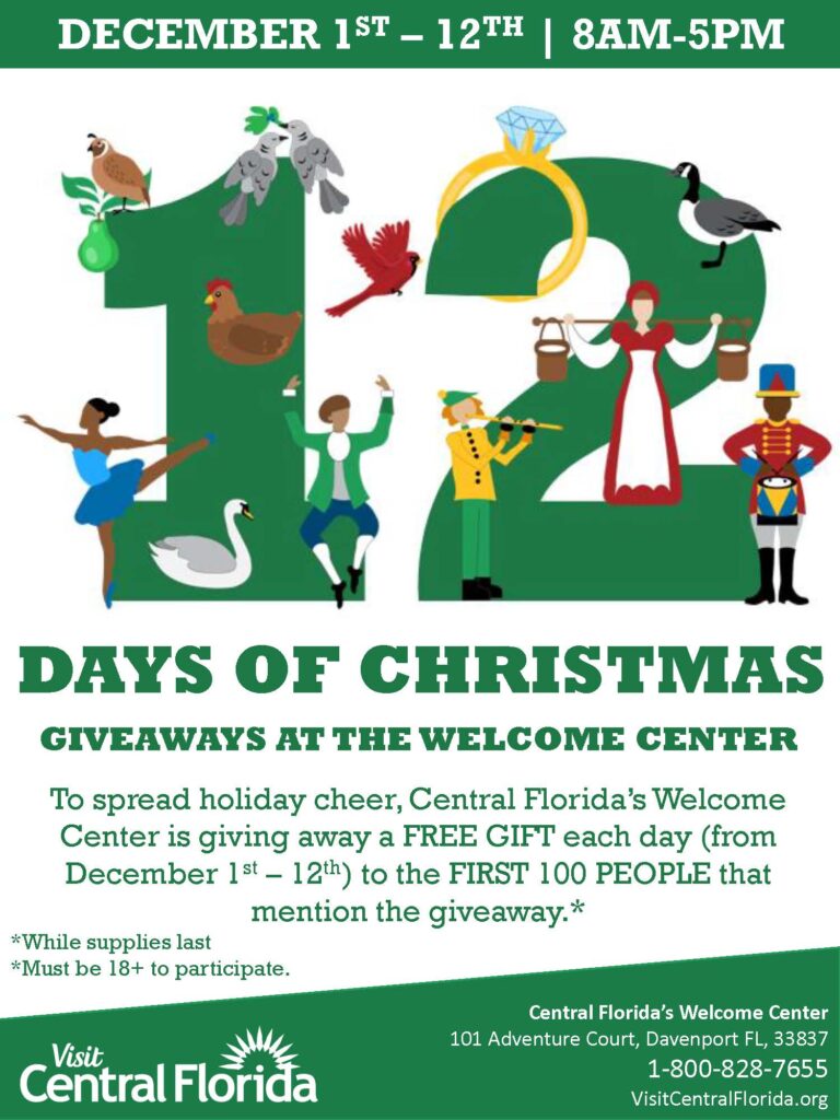 12 Days of Christmas with Daily Giveaways - Visit Central Florida