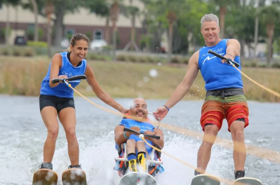 Two Water Skiiers with Participant