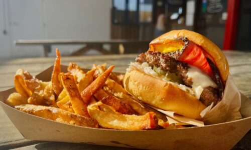 Burger and fries from adlers winter haven