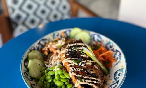 Salmon dish from agape agora in winter haven
