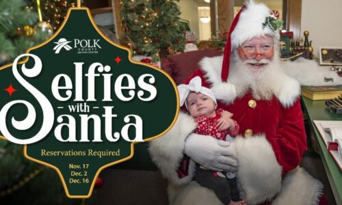 Selfies with santa at the polk county history center