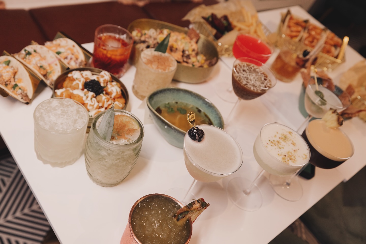 Spread of food and drinks at Sauvage in Winter Haven
